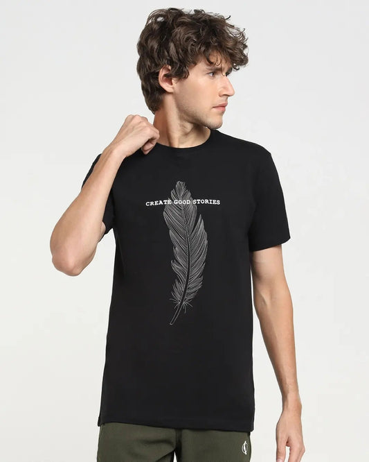 Boldbasics – Brown Feathers  Men's Printed Regular Fit T-Shirt