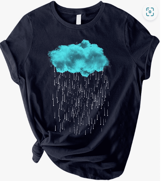 Boldbasics – Women Sky Raining Printed Regular Fit T-Shirt