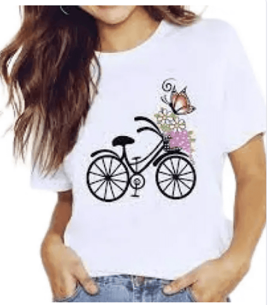 Boldbasics – Women Love Bicycle Printed Regular Fit T-Shirt