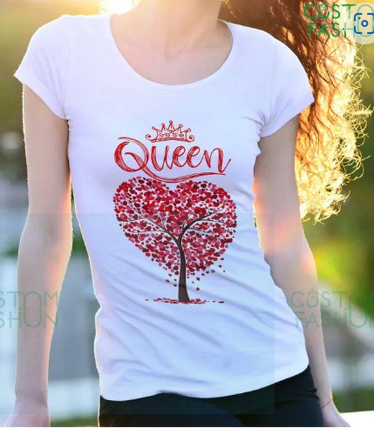 Boldbasics – Women Heart Queen Printed Regular Fit T-Shirt