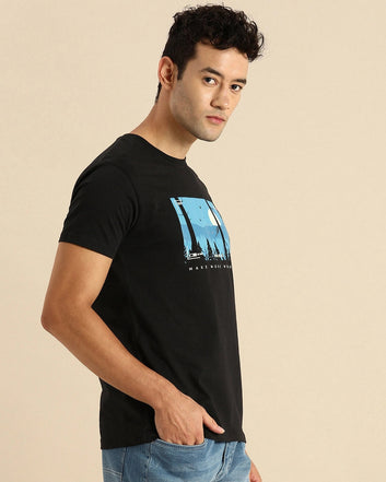 Boldbasics - Men's Black More Memories Graphic Printed T-shirt