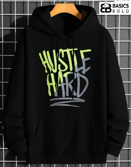 Bold basics -  Men Super Soft Hustle hard Fleece Hoodie