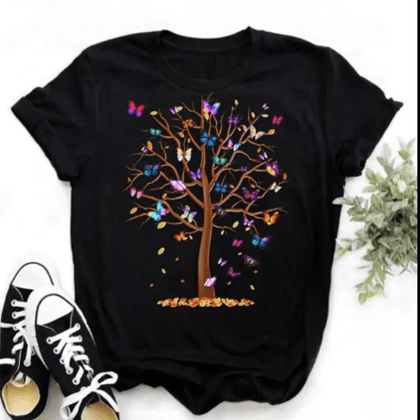 Boldbasics – Women Butterfly Tree Printed Regular Fit T-Shirt