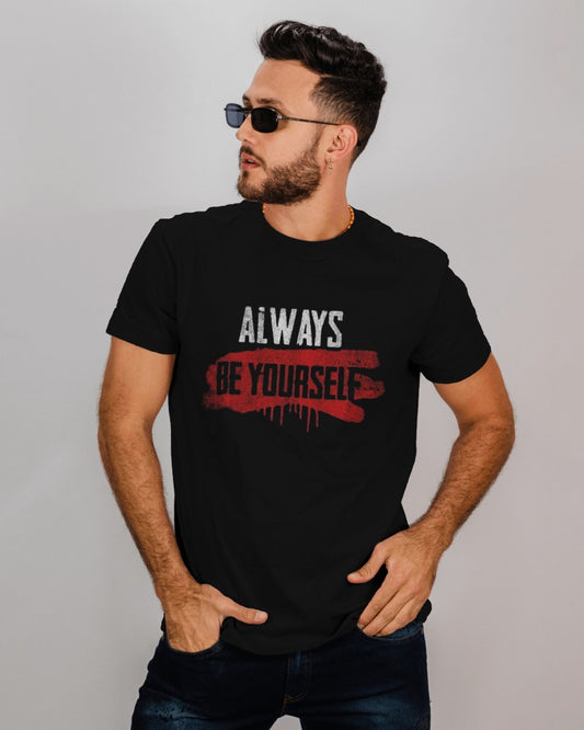 BoldBasics – Men's Slogan Printed Regular Fit T-Shirt