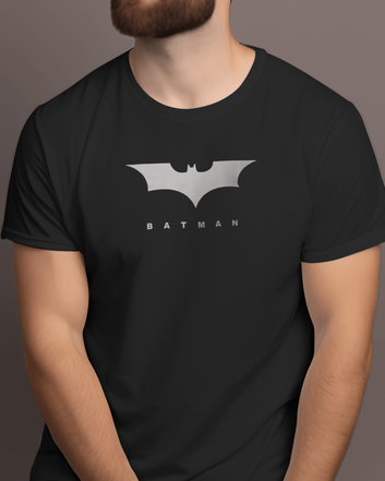 BasicsBold - Men's Black Batman Graphic Printed T-shirt