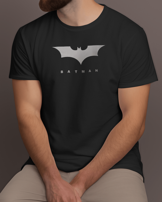 BasicsBold - Men's Black Batman Graphic Printed T-shirt